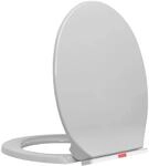 vidaXL Toilettensitz mit Absenkautomatik Quick-Release Hellgrau Oval 145815