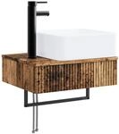 vidaXL Wandmontiertes Waschbecken Altholz 53 x 35 x 39 cm 890216