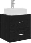 vidaXL Wandmontierte Waschtisch Schwarze Eiche 49,5 x 41 x 62,5 cm 890279