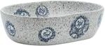 vidaXL Aufsatzwaschbecken Grau und Blau Oval 47x33x13 cm Keramik 155067