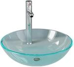 vidaXL Waschbecken mit Wasserhahn und Ablaufgarnitur aus Geh&auml;rtetem 3098443
