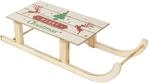 ECD Germany LED Deko Schlitten aus Holz mit 60 LEDs 60x21x13,5cm Braun