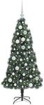 vidaXL K&uuml;nstlicher Vorbeleuchteter Weihnachtsbaum mit Kugelset 120 cm 3396144