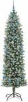 vidaXL K&uuml;nstlicher Schlanker Weihnachtsbaum Gr&uuml;n und Wei&szlig; 210 cm 3395312