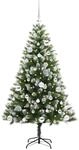 vidaXL K&uuml;nstlicher Klapp Weihnachtsbaum mit Schnee&uuml;berzug 150 cm 3395438