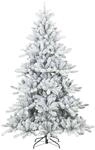 vidaXL K&uuml;nstlicher Scharnier-Weihnachtsbaum Shneebedeckt Wei&szlig; 210 cm 42019329
