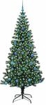 vidaXL K&uuml;nstlicher Vorbeleuchteter Weihnachtsbaum Gr&uuml;n 210 cm 3396782