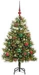 vidaXL K&uuml;nstlicher Klapp-Weihnachtsbaum mit Tannenzapfen Gr&uuml;n 120 cm 3395079