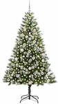 vidaXL K&uuml;nstlicher Klapp Weihnachtsbaum mit Schnee&uuml;berzug 180 cm 3395444