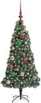vidaXL K&uuml;nstlicher Vorbeleuchteter Weihnachtsbaum mit Kugelset 120 cm 3396149