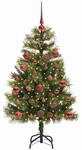 vidaXL K&uuml;nstlicher Klapp-Weihnachtsbaum mit Tannenzapfen Gr&uuml;n 120 cm 3395071