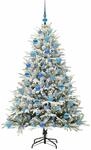 vidaXL K&uuml;nstlicher Vorbeleuchteter Weihnachtsbaum mit Kugelset Gr&uuml;n 3395404