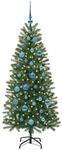vidaXL K&uuml;nstlicher Weihnachtsbaum mit 150 LEDs Gr&uuml;n 150 cm PE und PVC 3397348