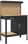 vidaXL Werkbank Schwarz 90 x 49 x 141 cm Sperrholz und Metall 42020133
