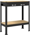 vidaXL Werkbank mit Regal Schwarz 80 x 40 x 91 cm Sperrholz und Metall 42020130