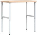 vidaXL Werkbank 100x60x73-99,5 cm Massivholz Eiche Rechteckig 3309701