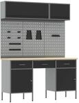 vidaXL Werkbank mit Speicher 10-Tlg Schwarz Ingenieure Holz und Stahl 3321476