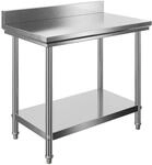 Wiltec Edelstahl Arbeitstisch Gastro Edelstahltisch Mit Aufkantung 100X60X85Cm
