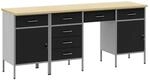 vidaXL Werkbank mit Schubladen 4-Tlg Schwarz 200 x 55 x 85 cm 3321382