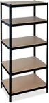 Relaxdays Schwerlastregal Schwarz 200 cm x 90 cm x 60 cm Traglast 1325 kg