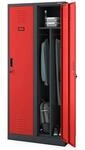 JAN NOWAK Umkleideschrank Spind KACPER 2 Abteile 180 x 80 x 50 cm Anthrazit-Rot