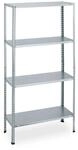 Relaxdays Schwerlastregal Stahl Silber H&ouml;henverstellbar 147,5 cm x 75,5 cm x 30,5 cm