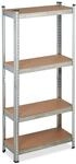 Relaxdays Schwerlastregal Verzinkter Stahl Silber H&ouml;henverstellbar Teilbar 150 cm x