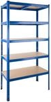 Tectake Schwerlastregal Mit 5 B&ouml;den 1325 kg 90 50 x 45 50 x 180 50 cm Blau