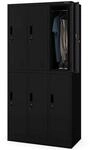 JAN NOWAK Umkleideschrank Spind IGOR 6 Abteile 185 x 90 x 45 cm Schwarz