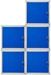PROREGAL Mega Deal 5x Schlie&szlig;fachw&uuml;rfel Cubic HxBxT 35 x 35 x 35 cm Grau-Blau