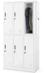 JAN NOWAK Umkleideschrank Spind IGOR 6 Abteile 185 x 90 x 45 cm Wei&szlig;