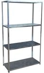 Relaxdays Lagerregal Stahl Silber Schwerlast 145 cm x 75 cm x 30 cm 160 kg