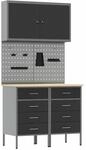 vidaXL Werkbank mit Schubladen 5-Tlg Schwarz Ingenieure Holz und Stahl 3321420