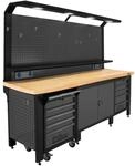 TRUTZHOLM Werkstattwand Profiline XXL Modular 250 cm Robust Stahl LED Steckdosen