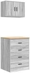 vidaXL Garagenschr&auml;nke 2 Stk Grau Sonoma Holzwerkstoff 3328337