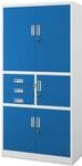 JAN NOWAK Aktenschrank mit Schubladen und Tresor FILIP II Grau-Blau 90 x 185 x...