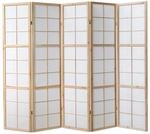 Homestyle4u 5-tlg. Paravent Shoji in Braun 220x175 cm 169
