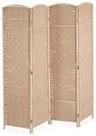 Relaxdays Paravent Holz Papier Natur 4-teilig 170 cm x 160 cm x 2 cm 4,2 kg