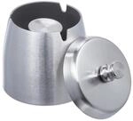 Relaxdays Aschenbecher Edelstahl Silber mit Deckel 9 cm x 7,5 cm 250 g