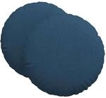 vidaXL Sitzkissen 2 Stk Blau &Oslash;60 x 21 cm Stoff 42014202