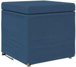 vidaXL Hocker Blau 41 x 41 x 40 cm Stoff und Pressholz 876748