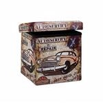 Relaxdays Sitzhocker Kunstleder Trendmotiv Faltbar mit Stauraum 38 cm x 38 cm x 38 cm
