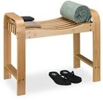 Relaxdays Badhocker Bambus Natur Mit Griffen 54 cm x 65 cm x 33 cm 5,4 kg