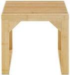 Tectake Hocker Ribb Lamellenoptik 45 x 35 x 43 cm Lackierter Bambus 45 x 35 x 43 cm