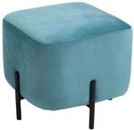 HOMCOM Fu&szlig;hocker Polyester Stahl T&uuml;rkis 44,5B x 44,5T x 41,5H cm