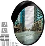 Wiltec Verkehrsspiegel 75Cm Konvexspiegel Schutzhaube Schwarz Sicherheitsspiegel