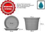 BigDean 5X Blumentopf &Oslash; 40 cm Farbe Anthrazit & Untersetzer Kunststoff...