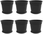 vidaXL Blument&ouml;pfe 6 Stk Schwarz &Oslash; 19 x 16 cm Kunststoff 3403261
