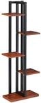Relaxdays Pflanzenregal Stahl MDF Dunkelbraun 5 Ablagen 117 cm x 43 cm x 22 cm 6,4 kg