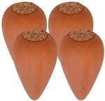 Relaxdays Bew&auml;sserungskegel Keramik Natur 4er Set mit Korkdeckel 16 cm x 8 cm...